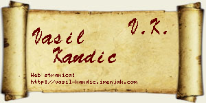 Vasil Kandić vizit kartica